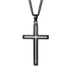 Collar Minimalista Hueco de Cruz para Hombre Estilo Europeo y Americano Personalidad Hip-Hop Colgante de Acero Inoxidable Joyería para Pareja Cadena para Suéter para Mujer