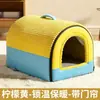 Ninho de gato fechado universal para todas as estações casa de cachorro grande casa de cachorro inverno ninho de gato totalmente fechado inverno quente