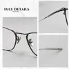 Armazones de Titanio Ultraligeros de Titanio Puro para Gafas, Armazones Cuadrados de Titanio Ultraligeros para Hombres y Mujeres