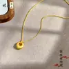 Novo Estilo Chinês Estilo Tendência Nacional Xiaojin Tuo Pico Escovado Gordo Fuping Fivela Colar Estilo Antigo Moda Temperamento Corrente da Clavícula