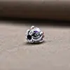 Yiluya Plata Pura 999 Retro Epoxi León Agujero Separado Cuentas Cuerda de Mano Trenzada Pulsera Collar Accesorios Hechos a Mano DIY