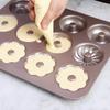 Em Estoque Forma de Assar Donuts de 12 Cavidades Forma de Bolo Aço Carbono Antiaderente Assadeira Cozinha Doméstica Forma de Assar