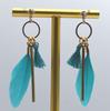 Venta caliente de comercio exterior de fábrica pendientes de plumas estilo étnico retro Pendientes de plumas de hada bohemia circonita al por mayor