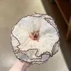 Goma para el pelo de encaje bordado estilo francés de cuatro capas para mujer, Diadema de malla suave de alta gama para moño, Accesorio para el cabello