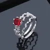 Anel de casal de moda europeia e americana par anel simples ondulado cravejado zircônia cobre anel feminino metal atmosfera joia estoque
