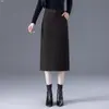 Falda Elegante Versátil para el Trabajo de Mujer Otoño 2026 de Cintura Alta Adelgazante que Cubre las Caderas de Línea A de Longitud Media