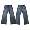 Comercio Exterior 2026 Otoño Sueltos Adelgazantes Casuales Pantalones Largos de Piso Jeans de Pierna Ancha Lavados de Peso Pesado Estilo Retro Americano para Hombre
