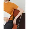 Top de punto de cuello semi-alto, nuevo y de alta gama para principios de otoño, de manga corta, disponible para transmisión en vivo y distribución transfronteriza
