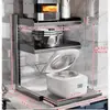 Estante de Almacenamiento para Arrocera Estante para Encimera de Cocina Estante para Microondas Horno Eléctrico Freidora de Aire Estante de Almacenamiento Multifuncional Extraíble