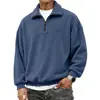 Estilo Americano Transfronterizo Nuevo Venta Caliente Polar Color Sólido Cuello Alto Cremallera Chaqueta Casual Holgada de Moda Ropa para Hombre Sudadera con Capucha