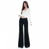 Jeans bootcut estilo americano de moda 2026 transfronterizos, no ajustados, jeans de cintura alta ligeramente acampanados color azul vintage para mujer, colección de otoño