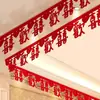 Cortina de puerta de boda, decoraciones florales, sala de estar de casa nueva, decoración de habitación nupcial, decoraciones para las habitaciones del novio y la novia, una colección completa de artículos para bodas, y el carácter "xi" (significa felicidad)
