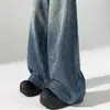 Jeans de Piercing Caliente Brillantes de Pierda de Strás Piernas Anchas para Mujer Primavera/Otoño Tendencia Nuevo Estilo Lentejuelas Cielo Lleno de Estrellas Pantalones de Pierna Recta Sueltos Super Hermosos