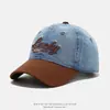 Gorra de Béisbol Infantil Colorblock de Mezclilla Versión Coreana Gorra Lucky Baby con Visera para Niños y Niñas Protección Solar Gorro para Niños Pequeños