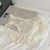 Calcinhas de Renda em Tela Pura Estilo Francês, Tiras Finas Femininas Vazadas, Cintura Média de Luxo Leve, Cuecas com Forro Antibacteriano para Jovens Mulheres