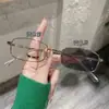 Gafas de cara lisa con montura pequeña, montura de color cambiante, gafas de moda coreana para mujer, alta apariencia, gafas de prescripción de color cambiante, sin graduación, gafas planas