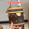 Bolso Nuevo para Mujer Cubo de la Fortuna Cubo de Arroz Redondo Bolso Pequeño de Hombro Cruzado Bolso de Mano Transfronterizo Estampado Piel Amarilla Europeo y Americano