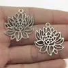 27x 31mm 1.8g plata antigua DIY accesorios hechos a mano flores y árboles Loto colgante
