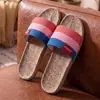 Sandálias e chinelos domésticos femininos primavera outono verão rattan palha interior casa linho antiderrapante pés sem cheiro quatro estações atacado masculino