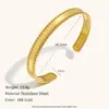 Pulsera Geométrica con Borde de Perlas y Líneas Cortadas en Forma de Corazón para Mujer, Acero Inoxidable Chapado en Oro de 18K, Simple, Transfronteriza Europea y Americana