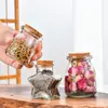 Botella cuadrada transparente de 50 ml con corcho Botella para pudín tarro para té de flores de regalo tarro de vidrio para yogur leche Botella para pudín botella de los deseos