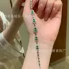 Venta al por mayor del fabricante Xiaohongshu Pulsera de Calabaza de Plata S925 Incrustada con Jade Verde Natural, Exquisita de Nuevo Estilo Chino