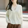 Cárdigan de lana de punto para mujer, nuevo para otoño/invierno, transfronterizo, listo para usar, con una textura suave y afelpada, en un diseño relajado y elegante