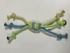 Brinquedo para Animal de Estimação Conjunto de Duas Cores Corda de Algodão Resistente à Mordida Brinquedo para Cachorro Bastão Molar para Cachorro Limpeza de Dentes Treinamento de Cachorro Brinquedo para Filhote Transfronteiriço