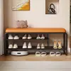 Banqueta Super Estreita 25CM de Largura para Trocar Sapatos Pai e Filho Estilo Creme para Entrada de Casa Sapateira Integrada