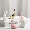 Anel de Gato com Galvanoplastia, Colar, Joias, Enfeites de Animal, Artesanato Cerâmico Transfronteiriço, Coelho Criativo, Flamingo