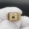 TEMU Venda Quente Transfronteiriça Novo Anel de Liga Retro com Pedras Strass Inlaid Anel de Noivado Masculino Europeu e Americano Outlet de Fábrica