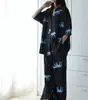 Conjunto de Pijama de Algodón y Seda Estampado Retro, Ropa de Casa Delgada y Holgada para Primavera y Verano