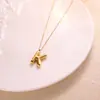 Diseño de estilo europeo y americano sentido del diseño colgante de acero de titanio moda simple collar con letra inglesa colgante regordete no se decolora producto nuevo