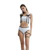 Traje de baño 2025 Nuevo Estilo Dividido de Cintura Alta con Cuerda Cubriendo el Vientre y Aspecto Adelgazante para Resort de Playa y Aguas Termales para Mujer [Envío Directo]