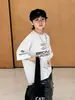Ropa para niños, camiseta de manga corta para niños, nuevo estilo de verano 2026, estilo deportivo elegante para niños, camiseta moderna de algodón puro de manga corta para niños grandes