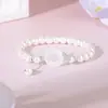 Pulseira de Pérolas com Fecho de Segurança Borboleta em Prata Esterlina 925 Novo Estilo Chinês Pingente de Calcedônia Pulseira Elegante de Luxo Leve de Alta Qualidade para Mulheres