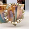 Pulseira de Pérolas de Cristal Dopamina Colorida Mista Transfronteiriça para Mulheres, Nicho de Luxo Leve, Moda Exquisita, Sensação de Alto Padrão, Pulseira de Verão