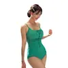 Nuevo traje de baño de una pieza para mujer que cubre el abdomen adelgazante color liso Simple Sexy conservador push up para pecho pequeño traje de baño para aguas termales