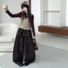 Conjunto de Ropa de Otoño para Niñas Estilo Coreano Modelo 2026 para Niños Medianos y Grandes Conjunto de Pantalones de Cuero de Manga Larga Color Café