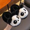 Pantuflas de Algodón para Niños y Niñas de Otoño e Invierno, Felpa Cálida para Padres e Hijos, Zapatos de Algodón Gruesos con Suela Antideslizante, Panda, para Niños Pequeños y Bebés, Cerrados por Detrás