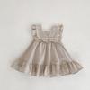 Ins Estilo Coreano 2023 Verano Rayas Volantes Niñas Vestido Suelto Elegante Traje de Gateo para Bebé Vestido de Hermanas