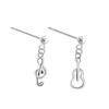 Aretes Artísticos Lindos de Guitarra Pequeña para Mujer Aretes Simples Creativos para Estudiante Mini Aretes de Nota Aretes Asimétricos para Mujer