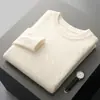 Nuevo Suéter de Cachemir con Cuello Redondo para Hombre Otoño/Invierno 2024, Jersey de Manga Larga, Camisa Base Clásica de Punto de Cachemir Rayado