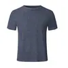 Camisetas de verano para hombre de cuello redondo, transpirables, talla europea de Amazon, camiseta deportiva informal de color liso, corte ajustado para hombre