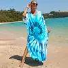 Camisa Protectora Solar de Playa Estampada de Rayón Europea y Americana al por Mayor, Vestido Sexy Holgado de Vacaciones, Cubre Traje de Baño Bikini