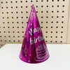 Tocado de película de aluminio transfronterizo sombrero de cumpleaños color sólido niños adulto papel decorativo láser brillante color papel facial brillante