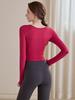 Roupas de Yoga com Bojo, Tops de Yoga de Manga Longa, Novas Roupas de Treino de Pilates de Alto Padrão Outono e Inverno, Roupas de Fitness