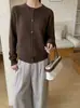 Lazy TimeCardigan de Tricô Gola Redonda Integrado Sem Costura Lã de Yak Lã de Ovelha Feminino 26 Outono Peça de Roupa Externa de Botão Único