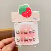 Nuevas Pegatinas de Uñas de Dibujos Animados para Niñas Pegatinas de Uñas Rojas de Año Nuevo Portátiles para Niños Decoración Linda de Pegatinas de Uñas para Niñas