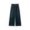 Pantalones vaqueros vintage de talla grande con forro polar para mujer, otoño e invierno 2024, para chica gordita, holgados, de cintura alta, adelgazantes, de pierna recta y pierna ancha.